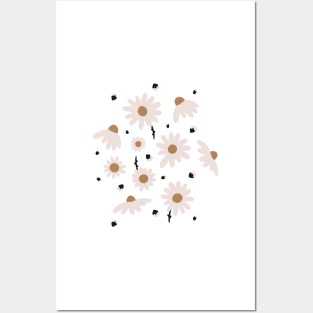 Daisies, cute modern floral print Posters and Art